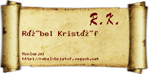 Rábel Kristóf névjegykártya